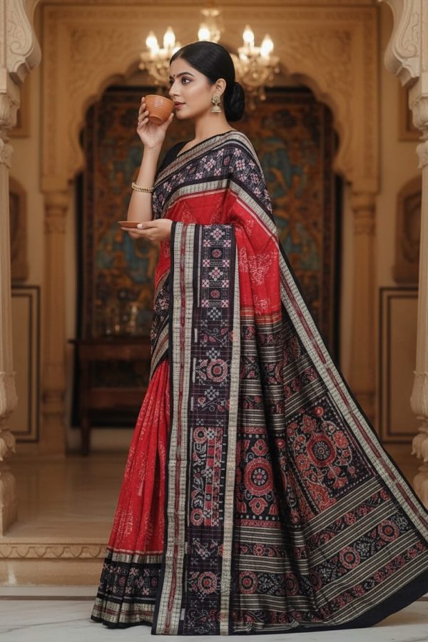 Sambalpuri handwoven pure silk(silk mark) saree