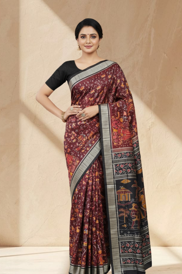 Sambalpuri handwoven pure silk (silk mark) saree