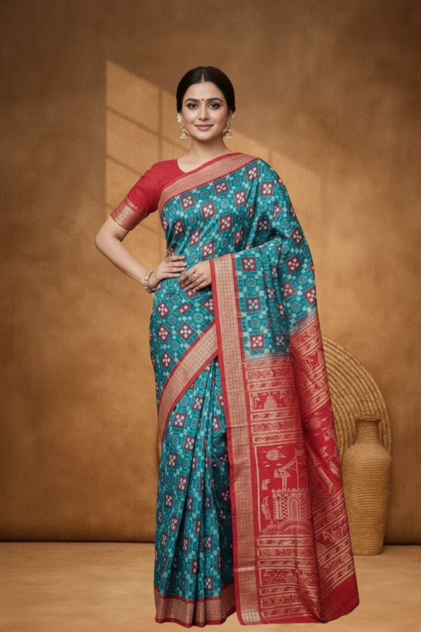 Sambalpuri handwoven pure silk (silk mark) saree