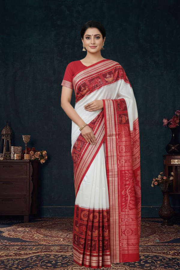 Sambalpuri handwoven pure silk (silk mark) saree