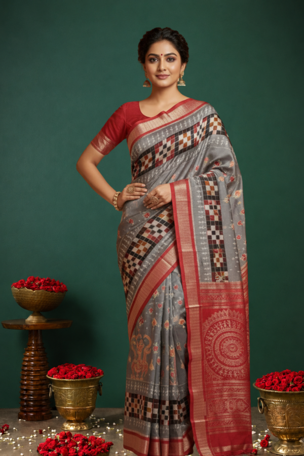 Sambalpuri handwoven pure silk (silk mark) saree