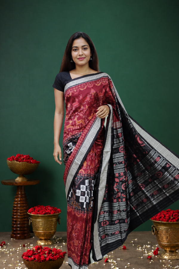 Sambalpuri handwoven pure silk (silk mark) saree