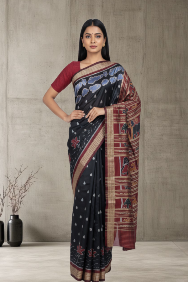 Sambalpuri handwoven pure silk (silk mark) saree