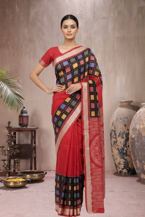 Sambalpuri handwoven pure silk (silk mark) saree