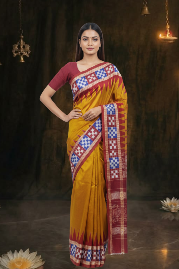 Sambalpuri handwoven mix silk saree