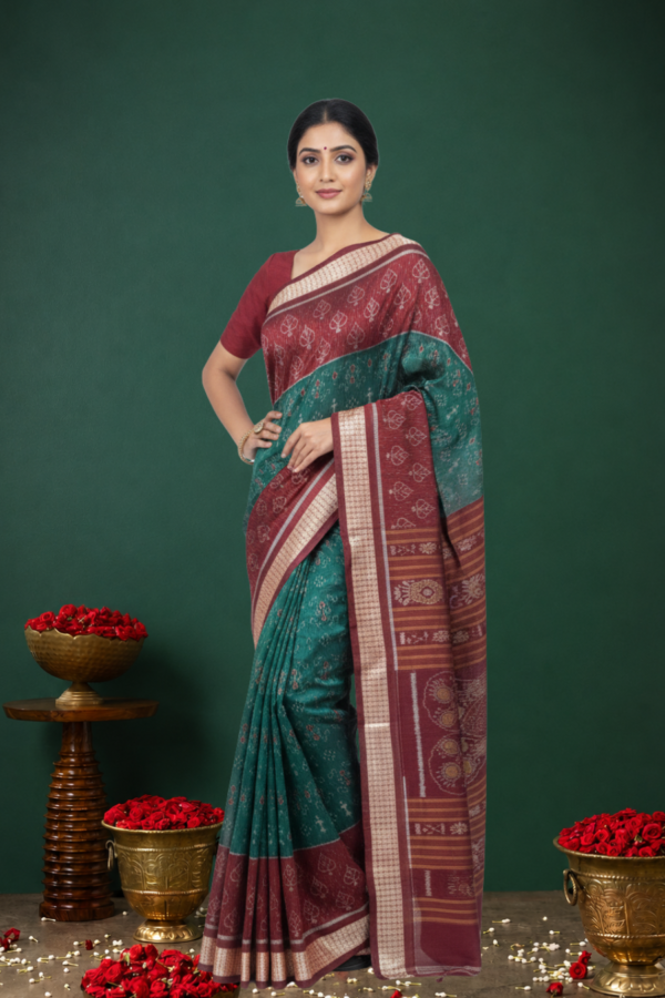 Sambalpuri handwoven mix silk saree