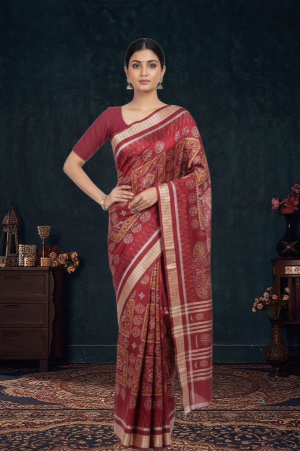 Sambalpuri handwoven mix silk saree