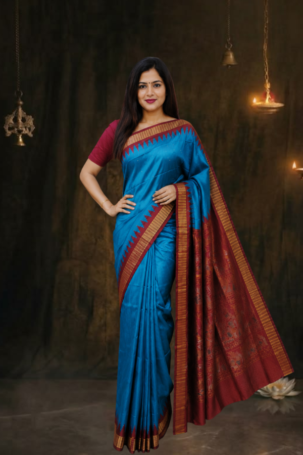 Sambalpuri handwoven mix silk saree