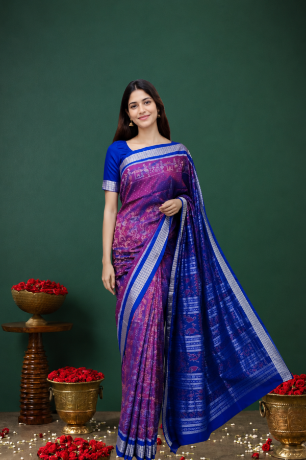 Sambalpuri handwoven mix silk saree