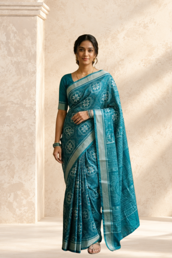Sambalpuri handwoven pure silk (silk mark) saree