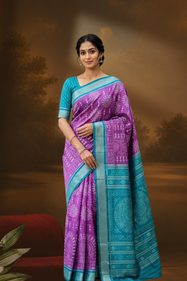 Sambalpuri handwoven pure silk (silk mark) saree