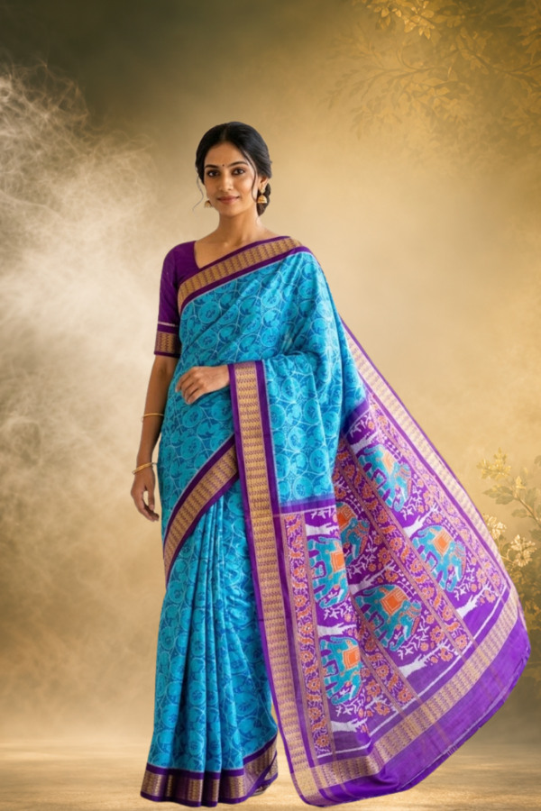 Sambalpuri handwoven pure silk (silk mark) saree