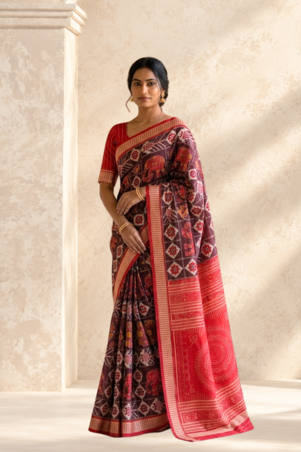 Sambalpuri handwoven pure silk (silk mark) saree